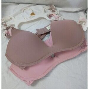 Jessica Simpson Sexy Bra Set of 2, Size 38C, Pink/Biege